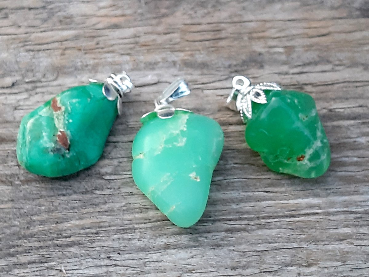 Edelsteen Chrysopraas hanger